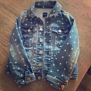 Gap jean jacket polka dots